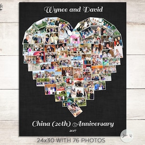 20th Anniversary Heart Photo Gift,  20th Birthday,  20th Anniversary Gift for Wife, 20th Chinese Anniversary,  20th Mother&#39;s Day