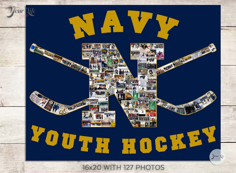 Sports Logo Photo Collage Hockey Sign HOCKEY GIFTS Photo Collage Sports Photo Collage- Any Shape Youth Hockey Photo Collage