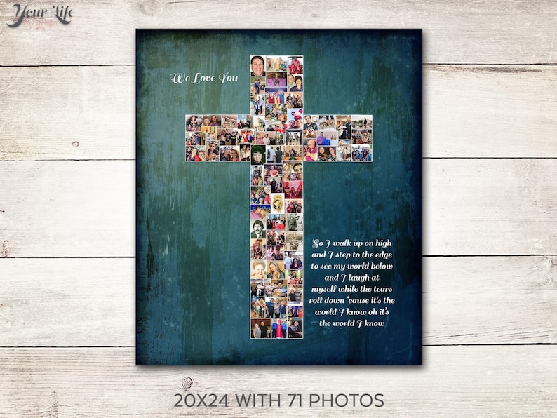Religious Cross Photo Collage - Religious Gift, Christian Wall Art, Religious Art, Jesus Cross Wall Art, Religious Home Decor image 1