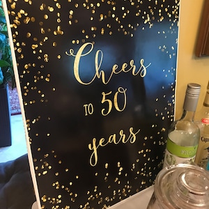Cheers to 50 Years Printable, 5X7, 8X10, 11X14, 50th Anniversary Decor ...