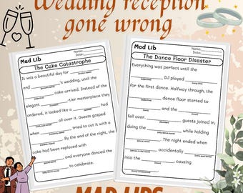Funny Wedding Mad Libs Game: Printable Bridal Shower Activity (PDF Download)