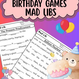 Funny Birthday Games Madlib | Printables | digital prints