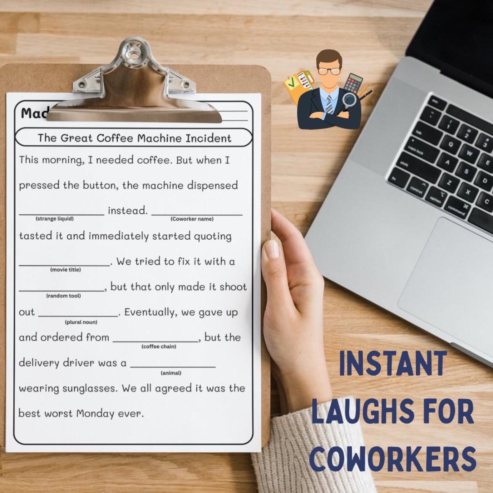 Funny Office Mad Libs Printable – Workplace Party Games for Coworkers ...