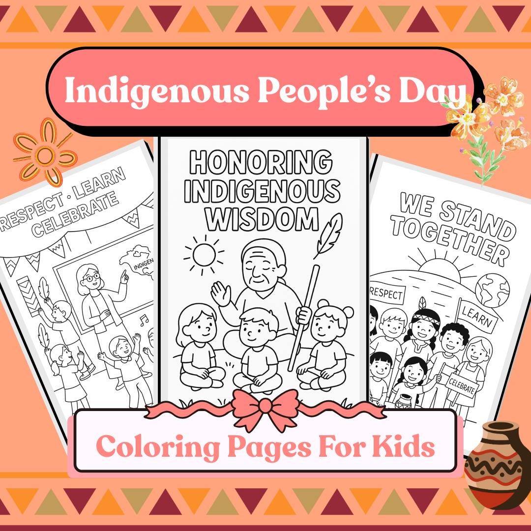 Indigenous Peoples' Day Coloring Pages: Educational A4 Printables (PDF ...