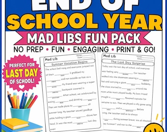 Juegos de completar frases para el final del año escolar / Imprimibles sin preparación