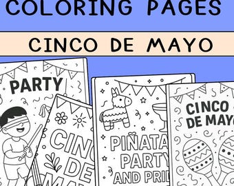 Dibujos para colorear del Cinco de Mayo / Actividad infantil / Imprimibles / Descarga digital