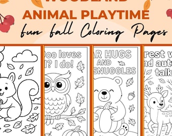 Herbstliche Waldtiere Ausmalbilder für Kinder: Herbstaktivität (PDF Download)