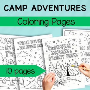 Camping Coloring Pages: 10 Outdoor Adventure A4 Sheets (PDF Download)