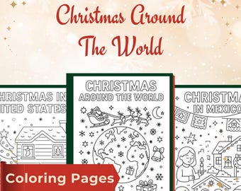 Christmas Around the World Coloring Pages | Holiday Traditions Coloring for Kids | Printable PDF