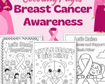 Breast Cancer Awareness Coloring Pages | Inspirational Pink Ribbon Printables | A4 Worksheets for Kids & Adults