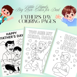 Cute & Fun Father’s Day Coloring Book for Kids – PDF Download
