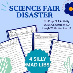 Science Fair Disaster Mad Libs | Printable ELA Worksheets Grades 2–6