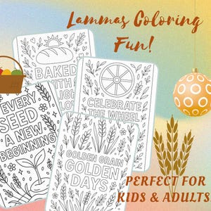 Lammas Coloring Pages Bundle: Harvest Festival Activities (PDF Download A4/Letter Size)