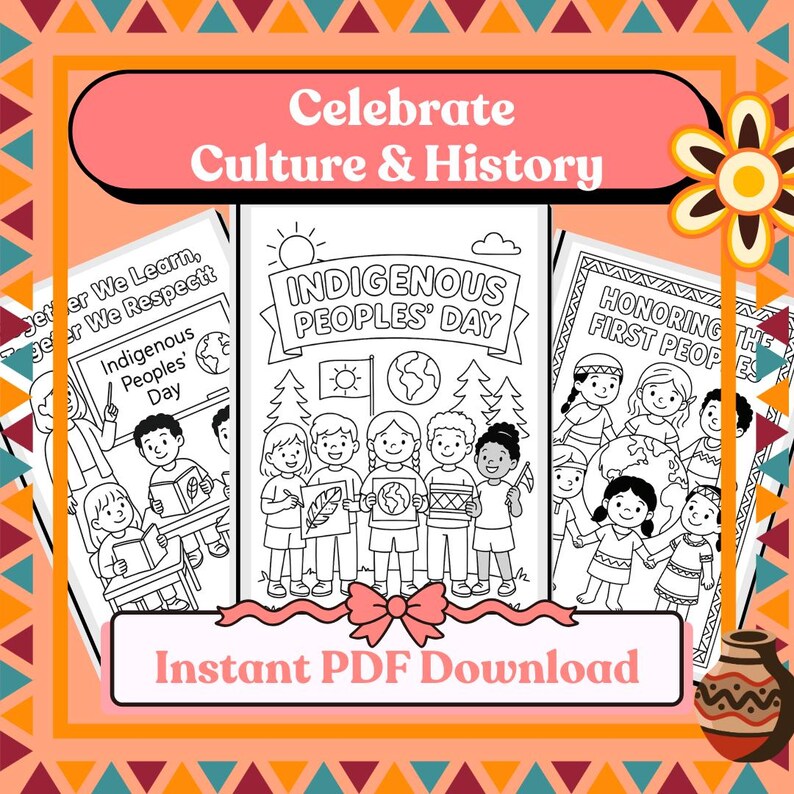 Indigenous Peoples' Day Coloring Pages: Educational A4 Printables (PDF ...