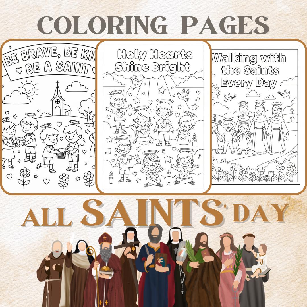 All Saints’ Day Coloring Pages for Kids | Little Saints Printable Pack ...