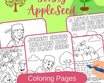 Kolorowanki Johnny Appleseed: Edukacyjne aktywności na jesień (PDF)