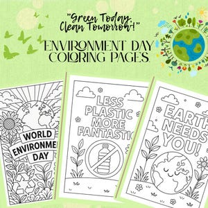 Environment Day Coloring Pages for Kids – Printable Earth Day Activity Set