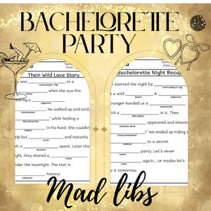 Funny Bachelorette Mad Libs Bundle | Instant Download | Bridal Shower Party Games for Bridesmaids