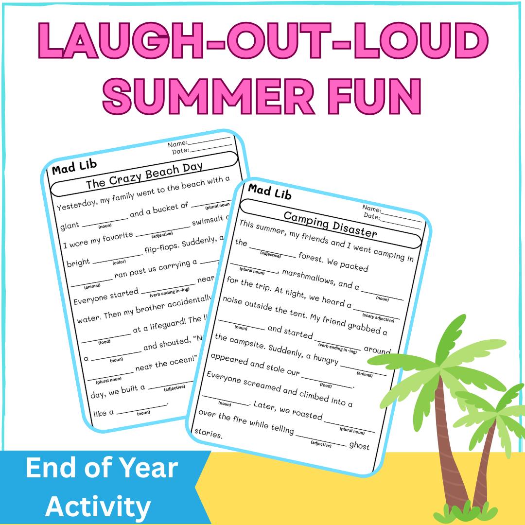 Summer Mad Libs for Kids | No Prep Printables - Etsy