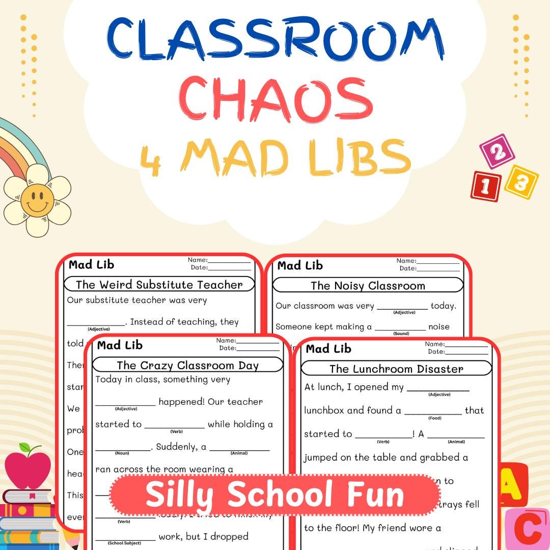 Classroom Chaos Mad Libs | Printables | No Prep - Etsy