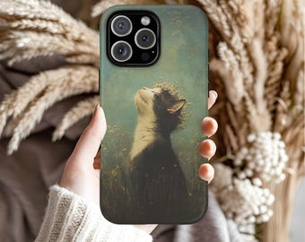 Artistic Cat Phone Case - Floral Crown, Pet Lover Gift