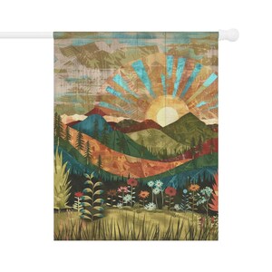 Sunrise Mountain Meadow Garden Flag | House Banner Two Sizes image 6