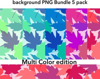 Autumn Leaves Seamless Pattern PNG Bundle: Haunted Colors, Scrapbook Paper (Digital Download)
