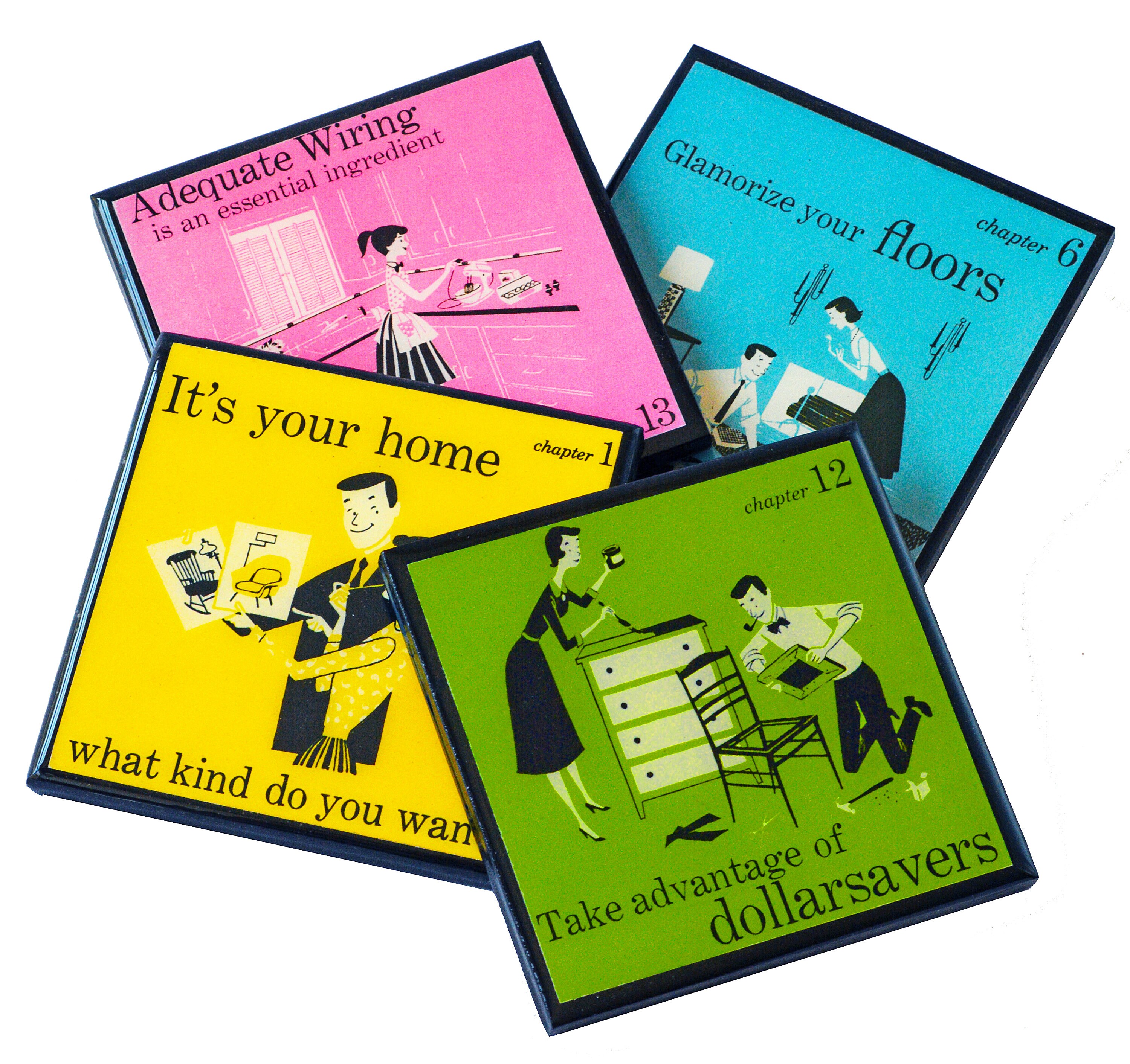 Mid Century Style Fixer Upper Coaster Set MidCentury Decor