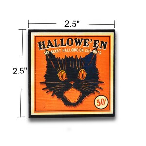 Halloween Decor Magnet Set of Three Vintage Halloween Party Favor Gift Fridge Magnets Orange Pumpkin Ghost and Cat image 6