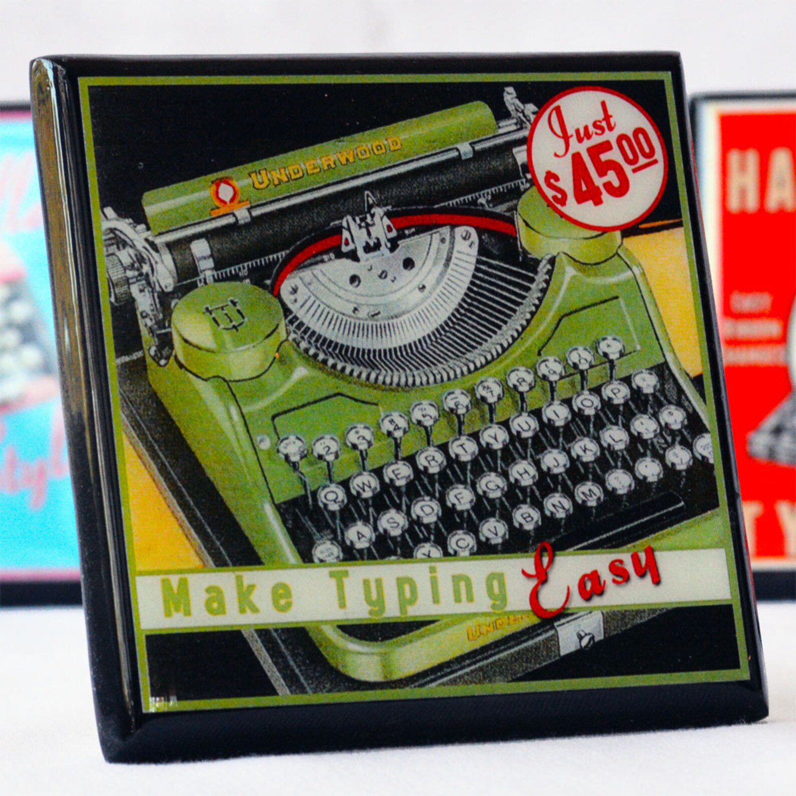 Typewriter Drink Coaster Set Wood Coasters Gifts for Etsy