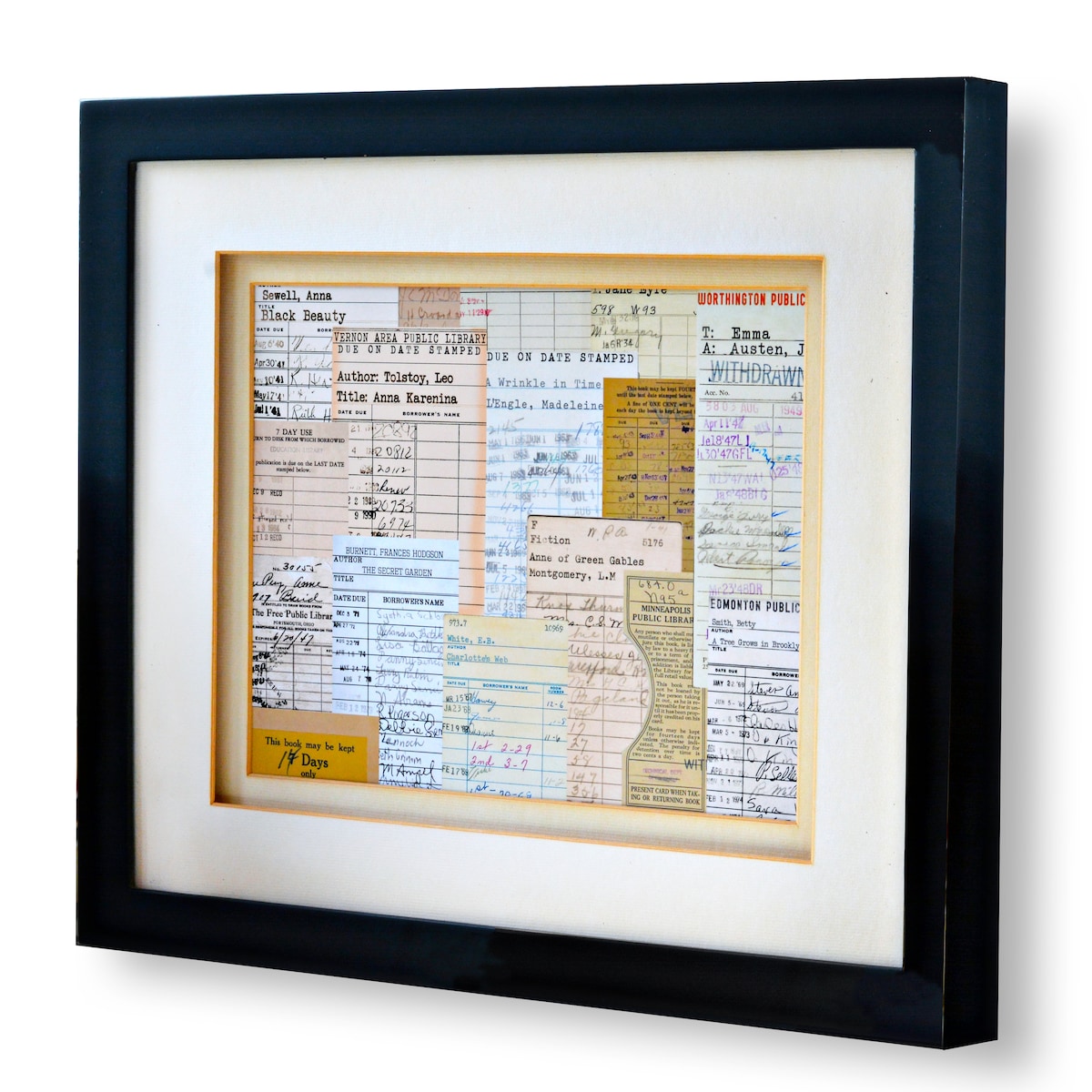 Vintage Library Card Collage Poster Print - Etsy