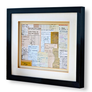 Vintage Library Card Collage Poster Print