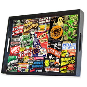 Plateau de service pour collage d'affiches de Spook Show : déco de film d'horreur rétro