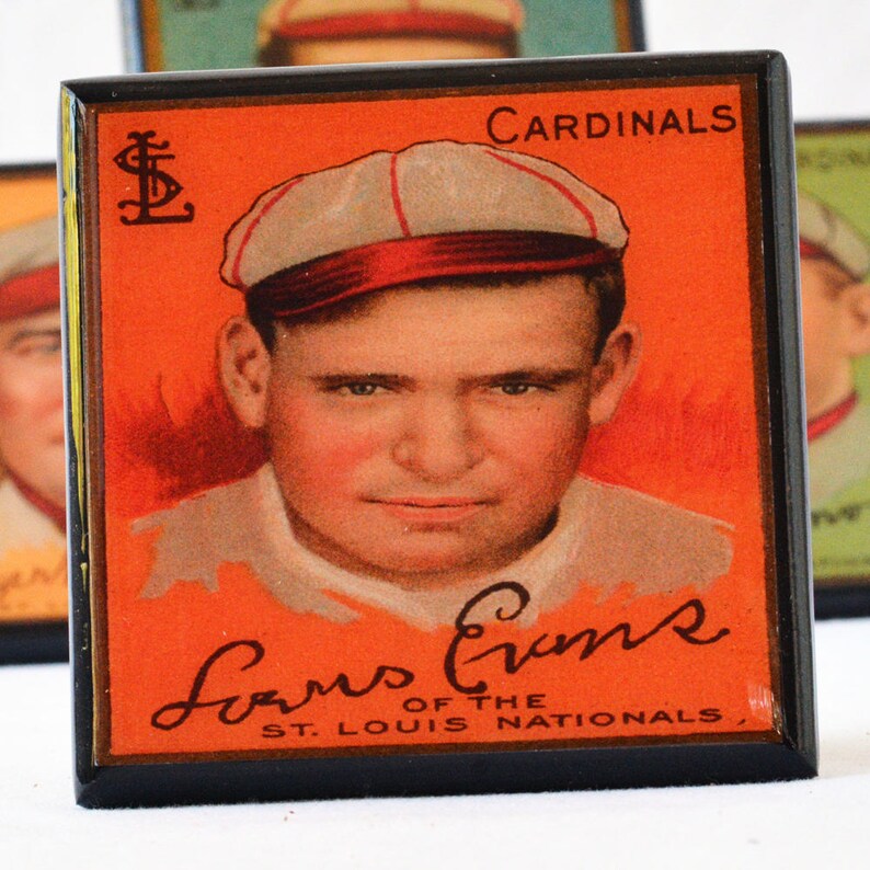 St Louis Cardinals Baseball Card Coaster Set Wood Coasters Etsy