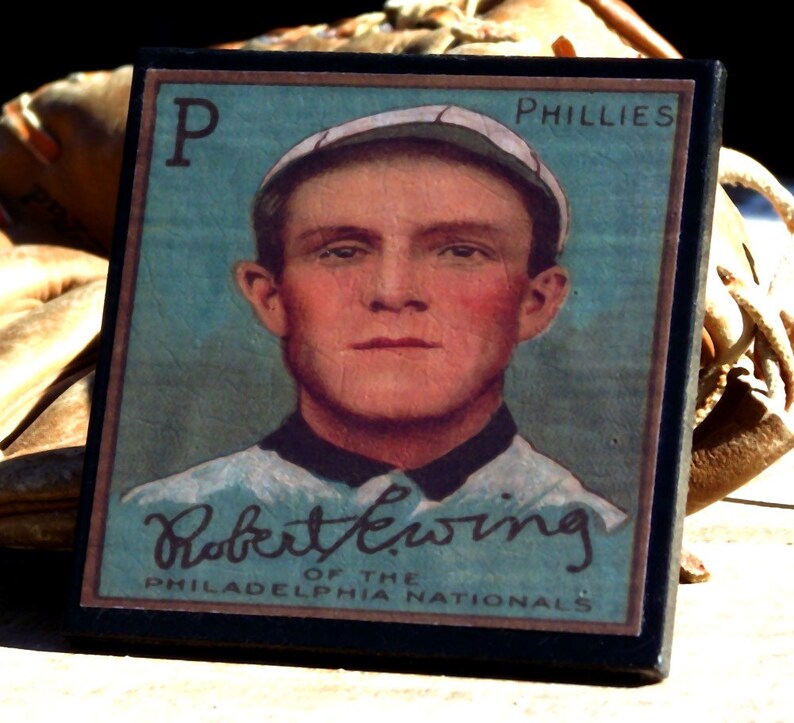 Philadelphia Phillies Coaster Set Baseball Card Coasters Man Etsy