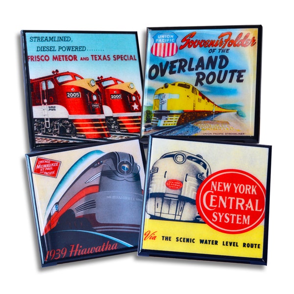 Classic Railroad Train Engine Coaster Set Fathers Day Gift