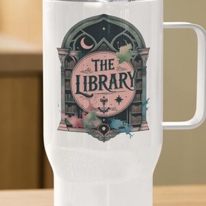 The Library Travel mug with a handle