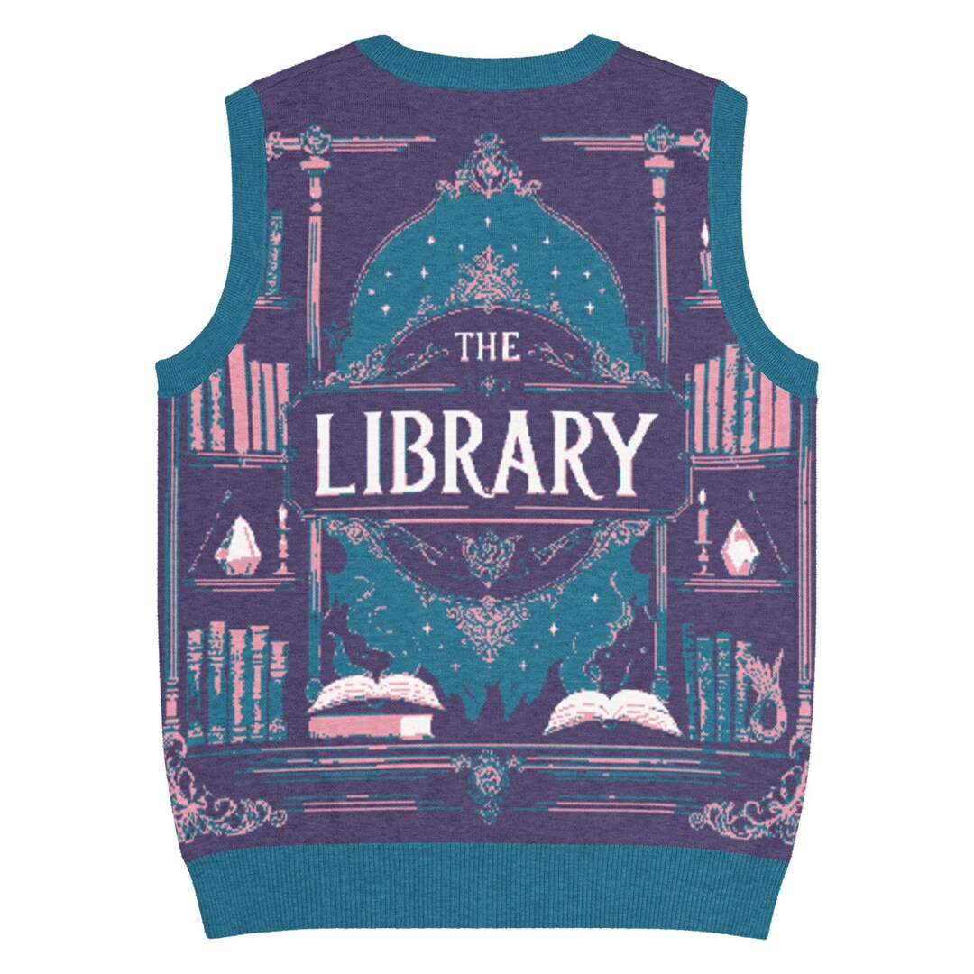 The Library Knit V-neck Vest - Etsy