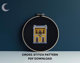 Cross Stitch Pattern Sunflower House Old San Juan Puerto Rico PDF