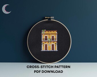 Cross Stitch Pattern Yemita de Coco House Old San Juan Puerto Rico PDF