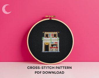 Cross Stitch Pattern Chinchorro Storefront Old San Juan Puerto Rico PDF