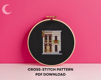 Cross Stitch Pattern Post Office Building Old San Juan Puerto Rico PDF