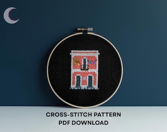 Cross Stitch Pattern Coral House Old San Juan Puerto Rico PDF