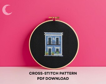 Cross Stitch Pattern Dentist Building Old San Juan Puerto Rico PDF