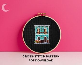Cross Stitch Pattern Bar Storefront Old San Juan Puerto Rico PDF