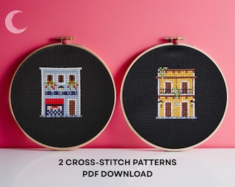 Cross Stitch Pattern Bundle Fish Market & Yemita de Coco House Puerto Rico PDF