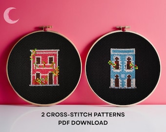 Cross Stitch Pattern Bundle Flower Shop & Peacock House Puerto Rico PDF
