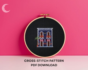 Cross Stitch Pattern Barbershop Building Old San Juan Puerto Rico PDF