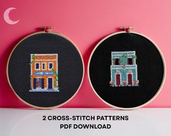 Cross Stitch Pattern Bundle Restaurant & Clear Water House Puerto Rico PDF