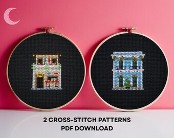 Cross Stitch Pattern Bundle Chinchorro & Christmas Eve House Puerto Rico PDF